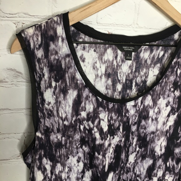 Simply Vera Vera Wang Crinkle Tank Top Size Large - Picture 3 of 9